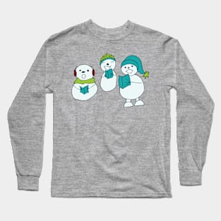 Snowman friends Caroling Long Sleeve T-Shirt